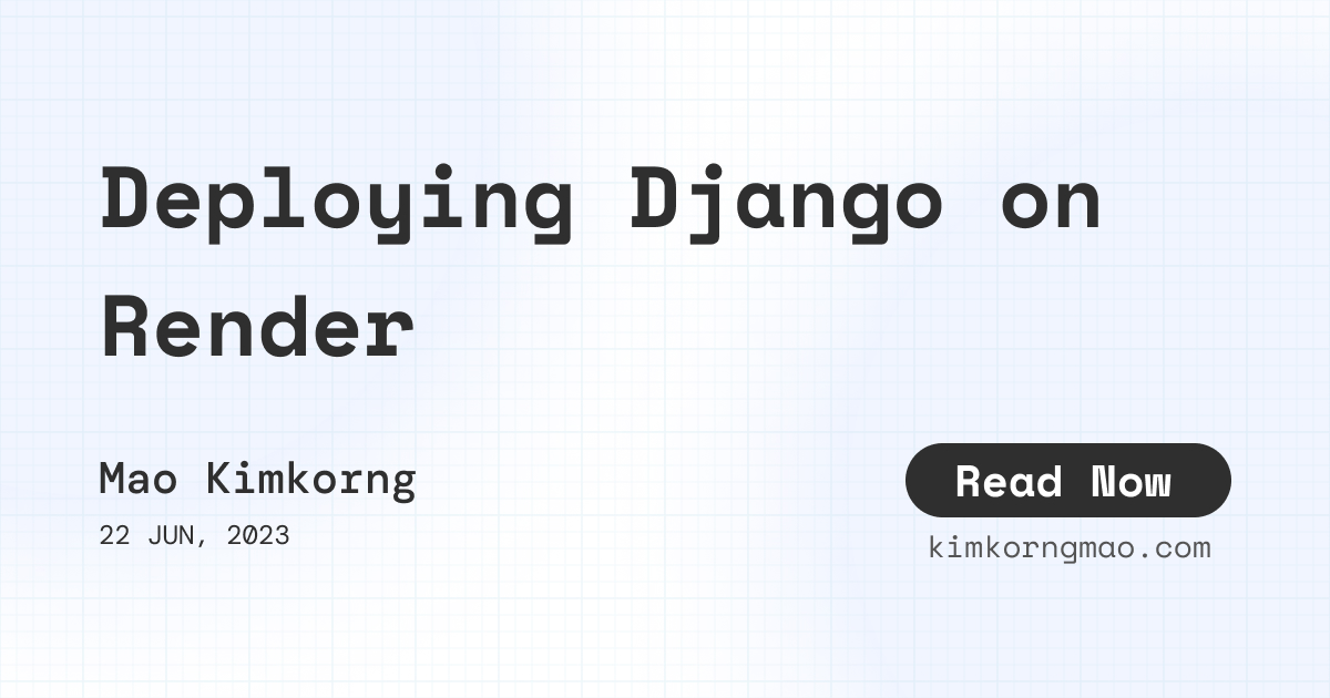 Deploying Django on Render