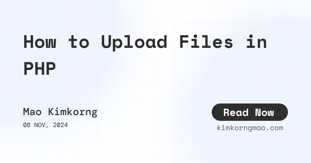 How to Upload Files in PHP